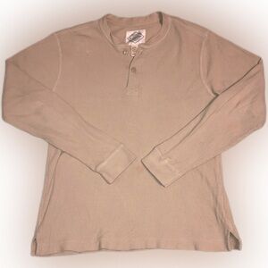 St Johns Bay Mens Long Sleeve Shirt Thermal Cream Size Medium